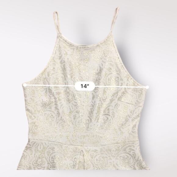 Aqua Gold Batik Patterned Mini Short Dress Size S White Party Holiday - Picture 4 of 7